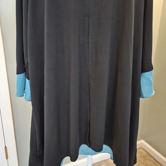 Avenue Women's Size 3x Black Shirt Tunic with Blue Trim - Picture 4 of 13